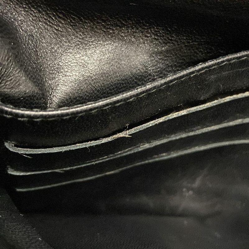 DIOR Christian Dior Shoulder Bag Canage Stitch Black Chain Shoulder Leather