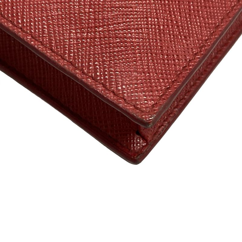 Prada Shoulder Bag - Red With Phone Pochette Passcase Compartment Leather