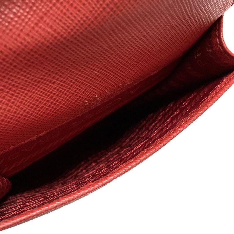 Prada Shoulder Bag - Red With Phone Pochette Passcase Compartment Leather