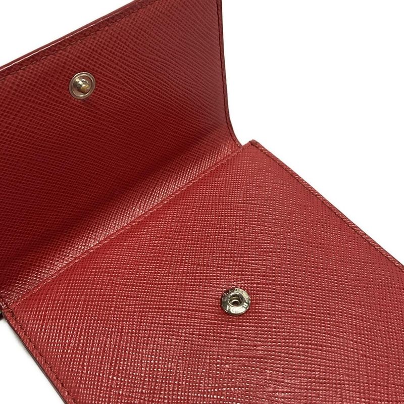Prada Shoulder Bag - Red With Phone Pochette Passcase Compartment Leather