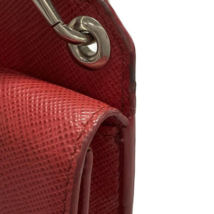 Prada Shoulder Bag - Red With Phone Pochette Passcase Compartment Leather