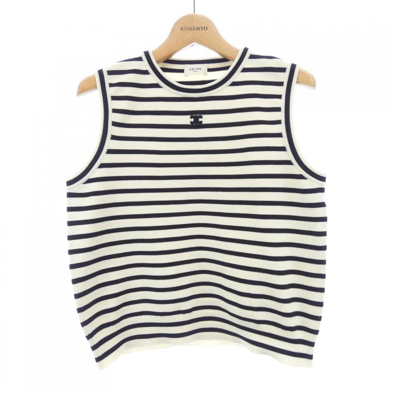 Celine Triomphe Sleeveless Marinière Sweater Ry04w0101 Tank Top
