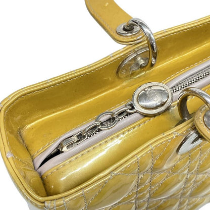 DIOR Christian Dior Handbag Lady Dior Large Bag Yellow Leather