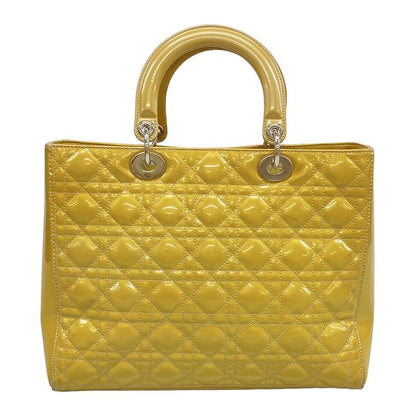 DIOR Christian Dior Handbag Lady Dior Large Bag Yellow Leather