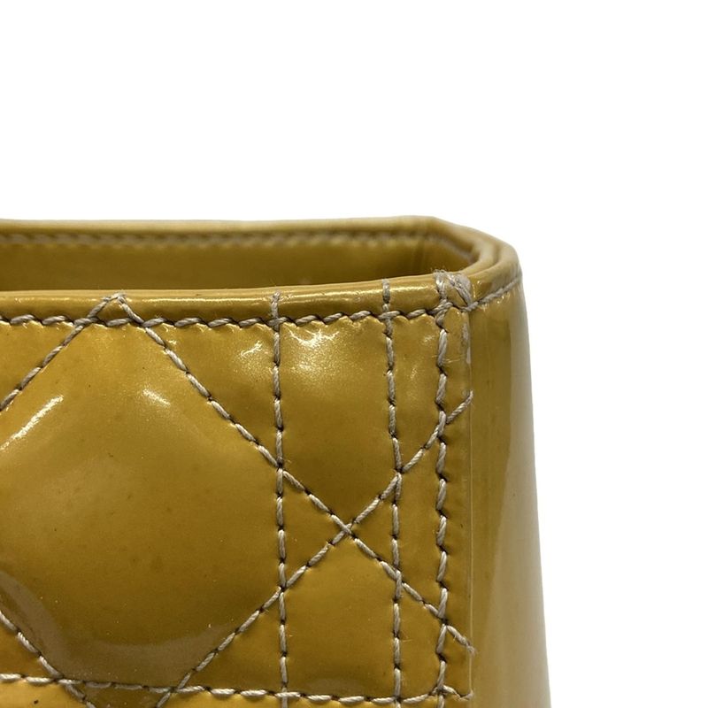 DIOR Christian Dior Handbag Lady Dior Large Bag Yellow Leather