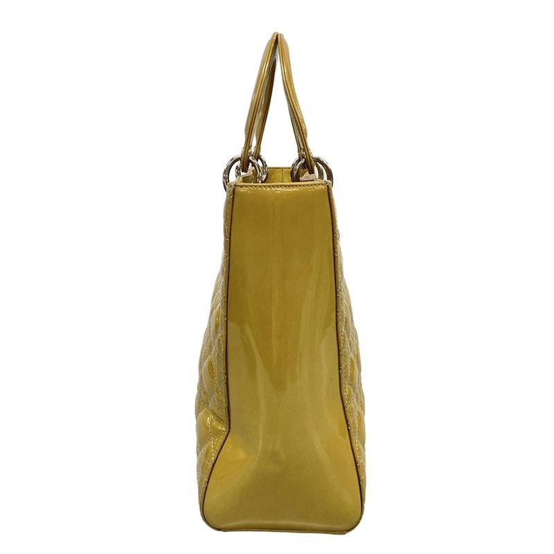 DIOR Christian Dior Handbag Lady Dior Large Bag Yellow Leather