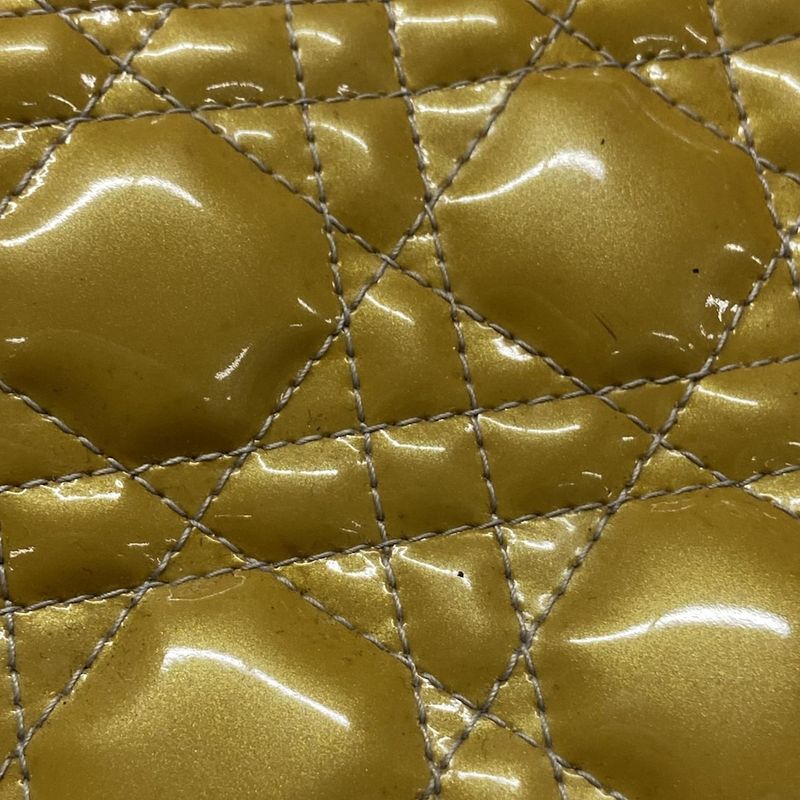 DIOR Christian Dior Handbag Lady Dior Large Bag Yellow Leather