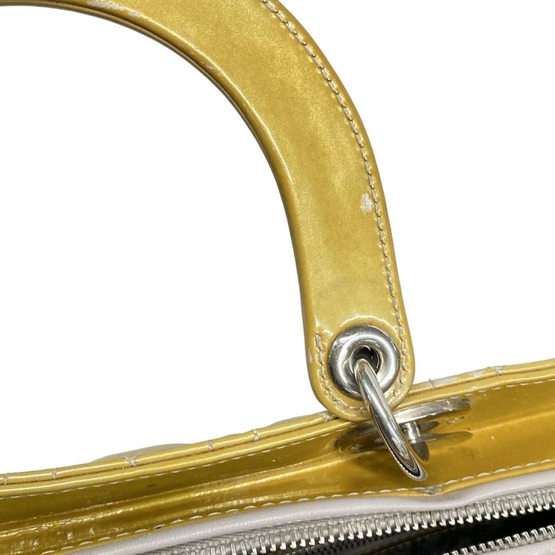 DIOR Christian Dior Handbag Lady Dior Large Bag Yellow Leather