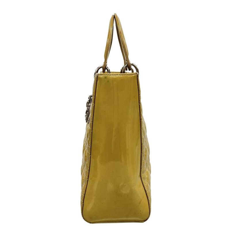 DIOR Christian Dior Handbag Lady Dior Large Bag Yellow Leather