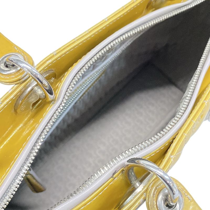 DIOR Christian Dior Handbag Lady Dior Large Bag Yellow Leather