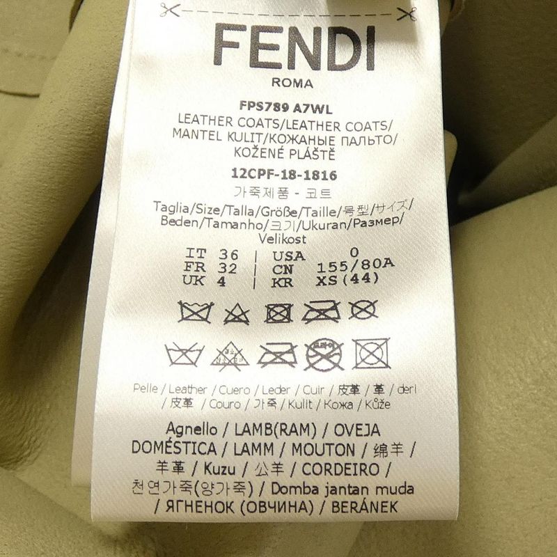 Fendi Fps789 A7WL Leather Coat