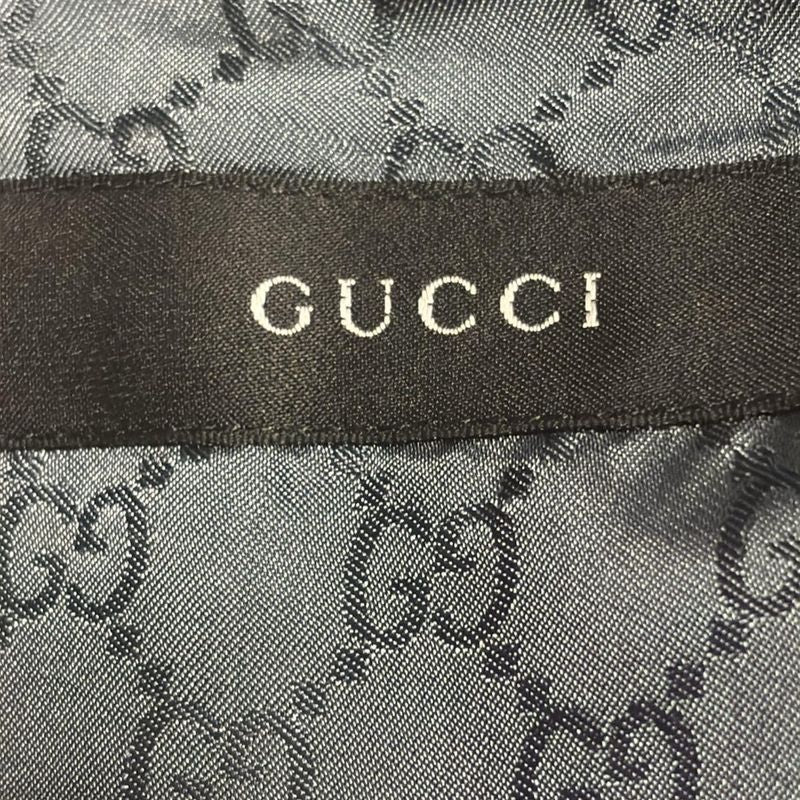 Gucci Single Suit Men's - Dark Navy Striped Embroidered Name