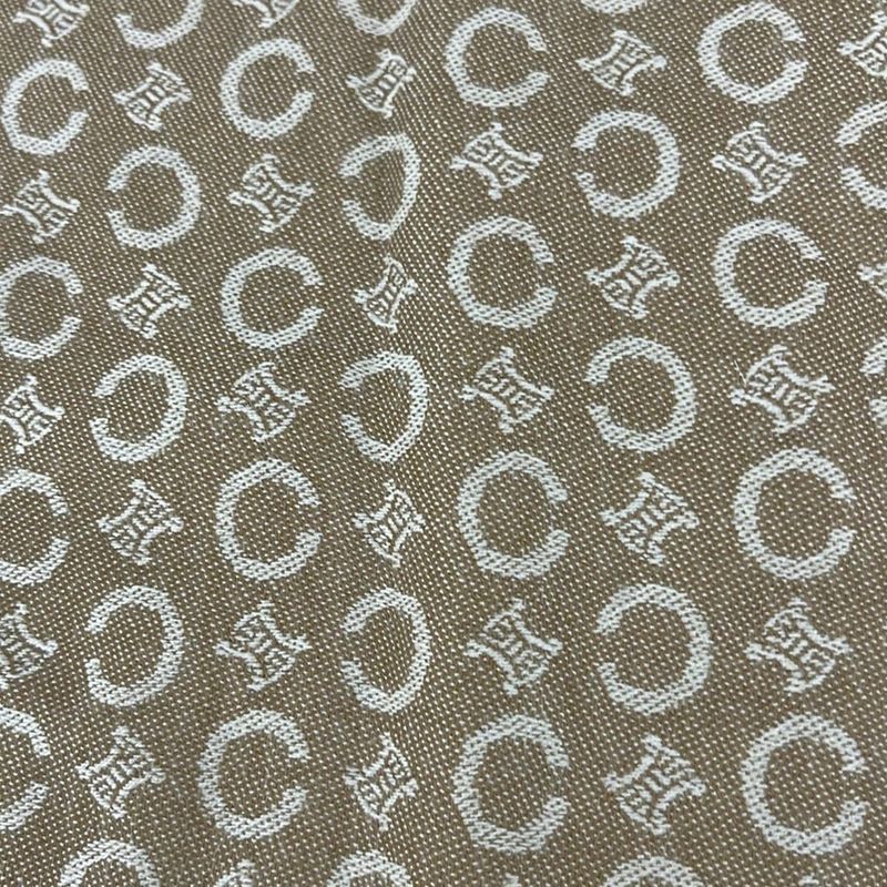 Celine Shawl - Beige And Ivory C Macadam Pattern Wool Cashmere