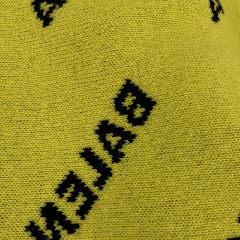 Balenciaga Scarf - Black And Yellow Total Logo Wool