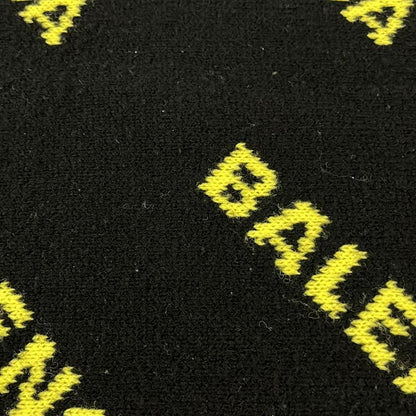 Balenciaga Scarf - Black And Yellow Total Logo Wool