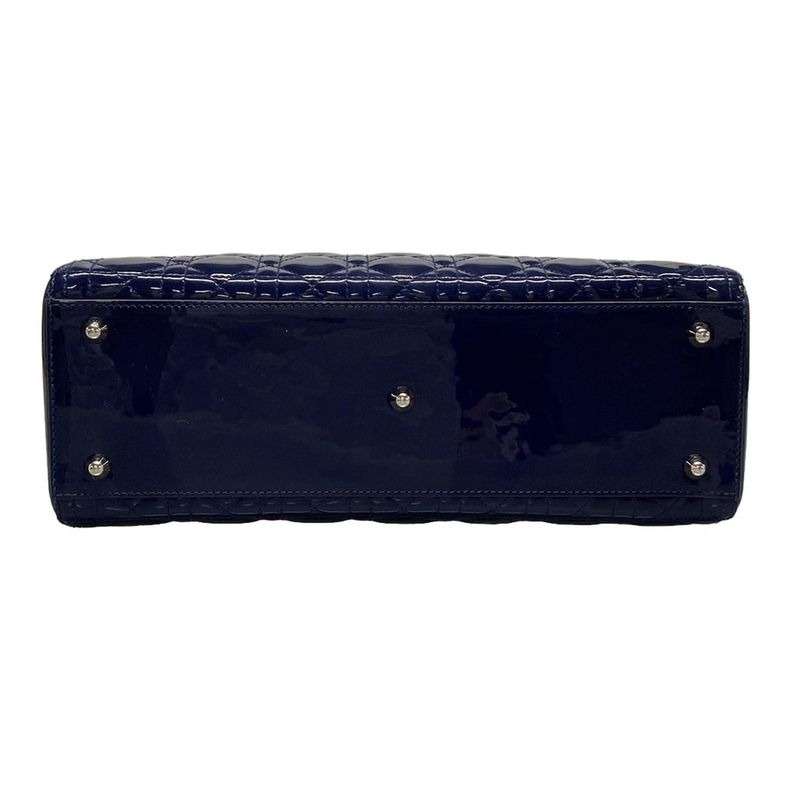 DIOR Christian Dior Handbag Lady Dior Large Bag Navy Leather