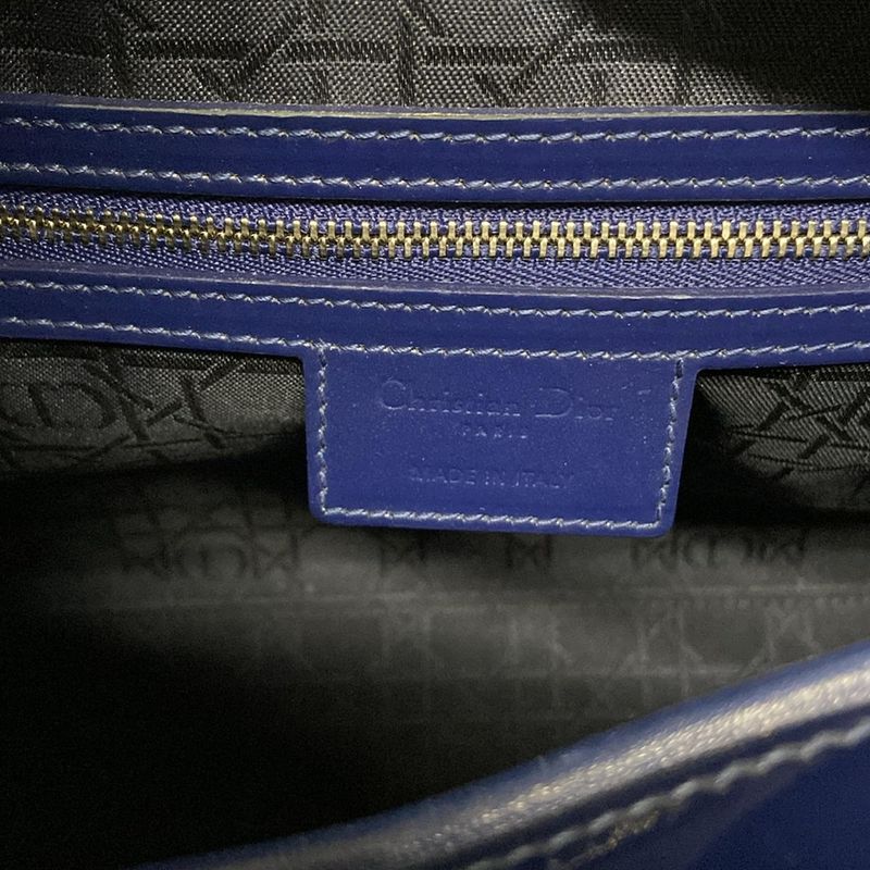 DIOR Christian Dior Handbag Lady Dior Large Bag Navy Leather