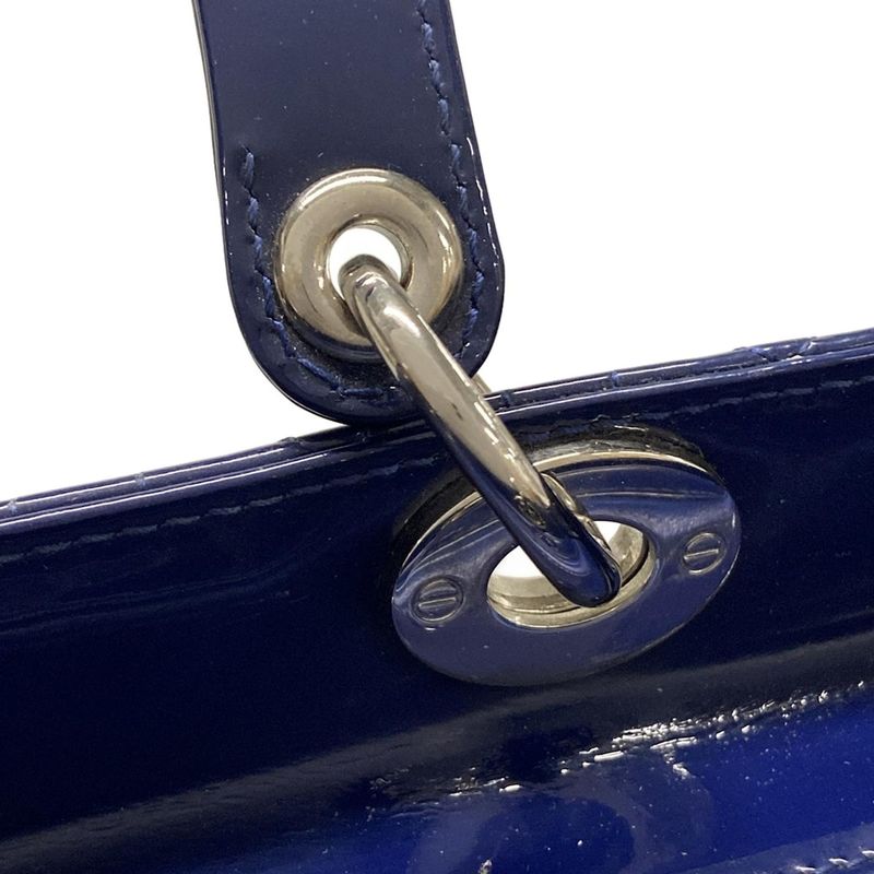 DIOR Christian Dior Handbag Lady Dior Large Bag Navy Leather