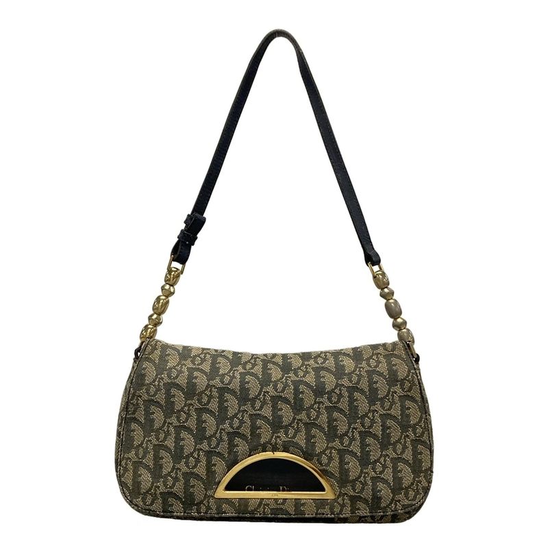 DIOR Christian Dior Shoulder Bag Maris Pearltrotter Ivory X Navy X Black Leather