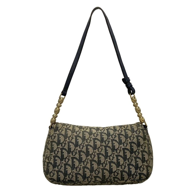 DIOR Christian Dior Shoulder Bag Maris Pearltrotter Ivory X Navy X Black Leather