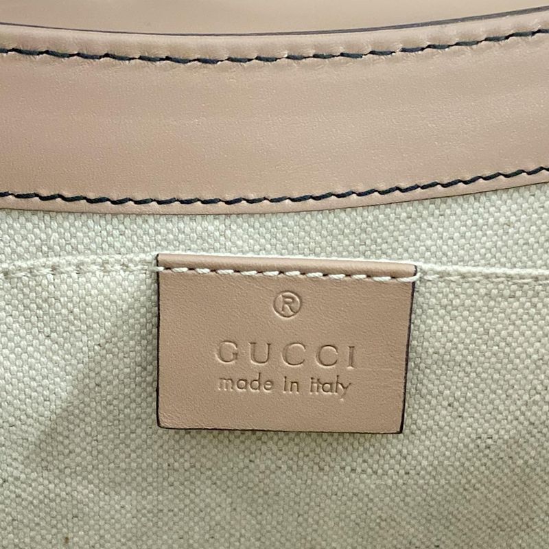 Gucci Shoulder Bag Emily GG Pattern 295402 Beige Dark Brown And Pink Beige