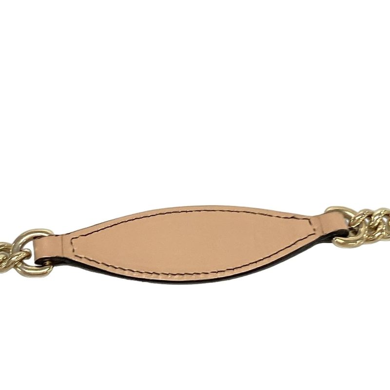 Gucci Shoulder Bag Emily GG Pattern 295402 Beige Dark Brown And Pink Beige