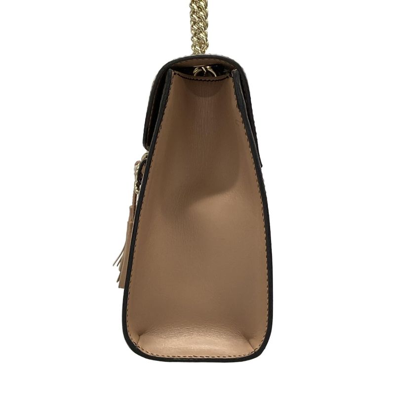 Gucci Shoulder Bag Emily GG Pattern 295402 Beige Dark Brown And Pink Beige