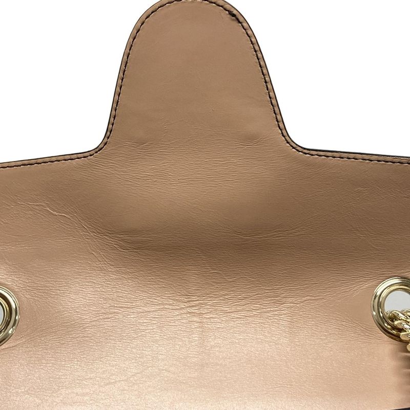 Gucci Shoulder Bag Emily GG Pattern 295402 Beige Dark Brown And Pink Beige