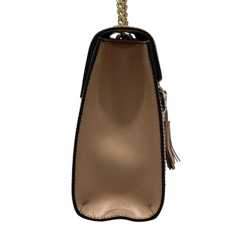 Gucci Shoulder Bag Emily GG Pattern 295402 Beige Dark Brown And Pink Beige