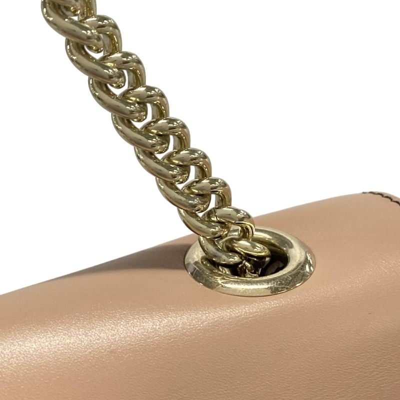 Gucci Shoulder Bag Emily GG Pattern 295402 Beige Dark Brown And Pink Beige