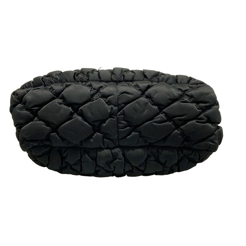 Chanel Shoulder Bag Bubble Quilt Black Chain Shoulder Silver Hardware