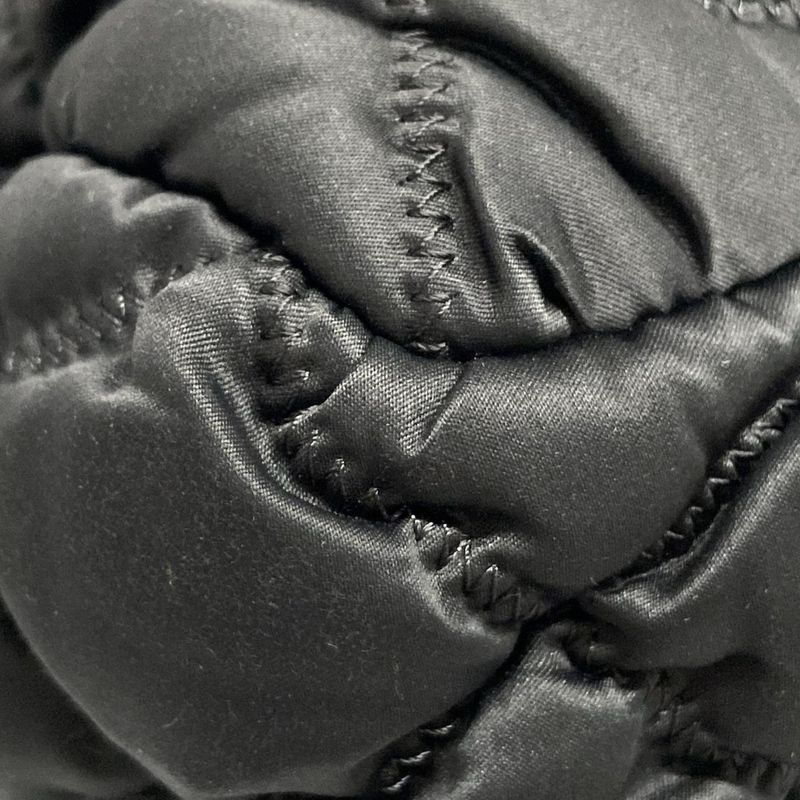 Chanel Shoulder Bag Bubble Quilt Black Chain Shoulder Silver Hardware