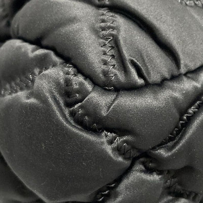 Chanel Shoulder Bag Bubble Quilt Black Chain Shoulder Silver Hardware