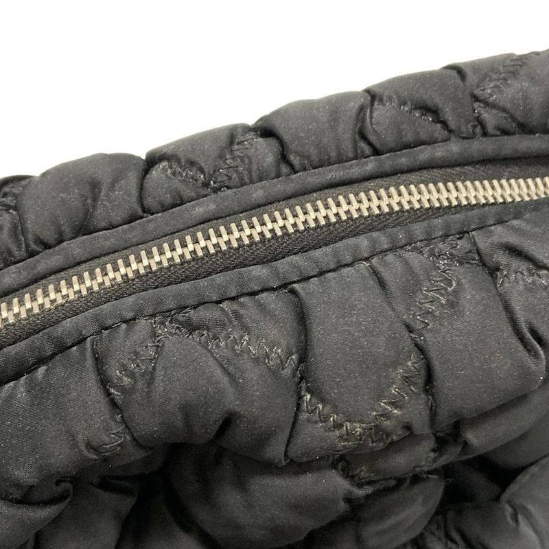 Chanel Shoulder Bag Bubble Quilt Black Chain Shoulder Silver Hardware