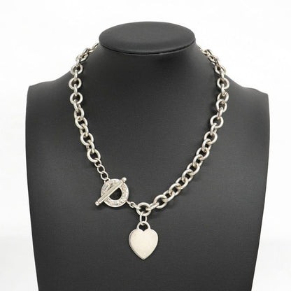 Tiffany & Co Necklace Heart Tag Toggle Silver 925 Ladies