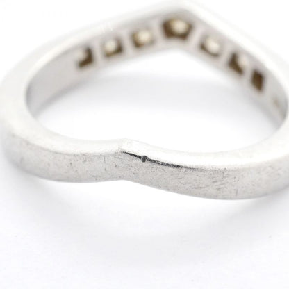 Tiffany & Co Ring V Band 7PD Pt950 Platinum Diamond #10.5 Ladies