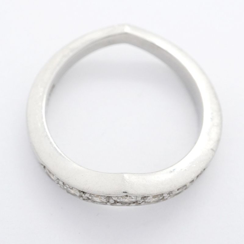 Tiffany & Co Ring V Band 7PD Pt950 Platinum Diamond #10.5 Ladies