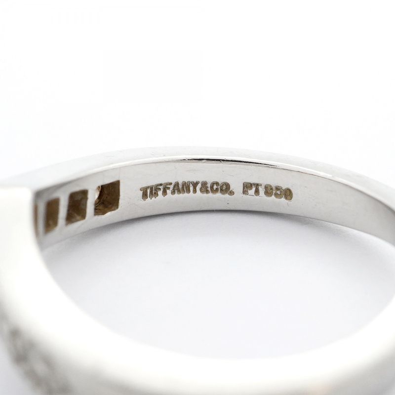Tiffany & Co Ring V Band 7PD Pt950 Platinum Diamond #10.5 Ladies