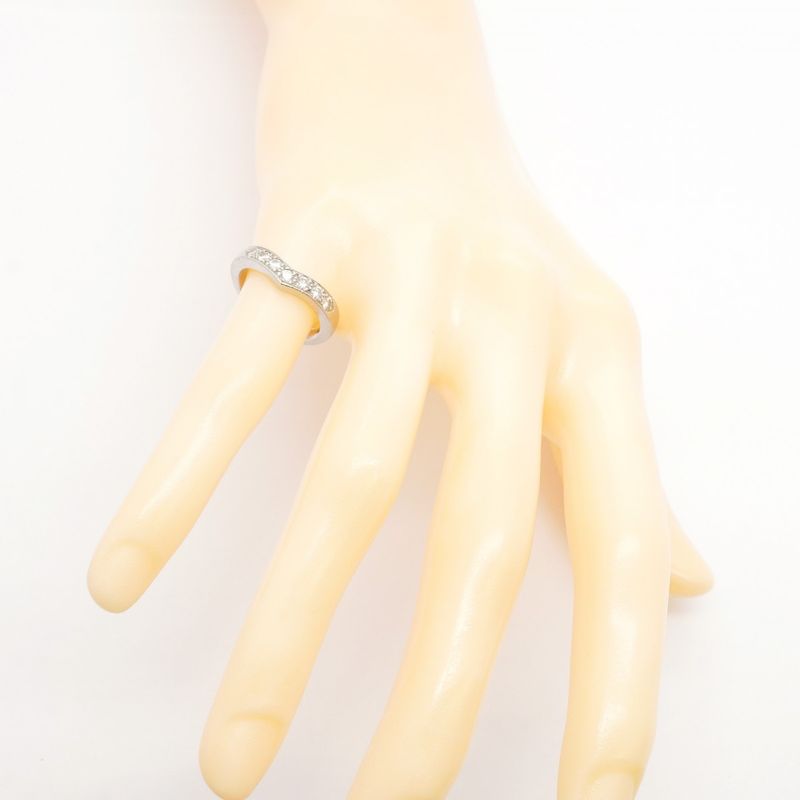 Tiffany & Co Ring V Band 7PD Pt950 Platinum Diamond #10.5 Ladies