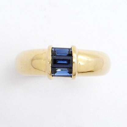 Tiffany & Co Stacking Ring 18K Yellow Gold Yellow Gold Sapphire Blue #9 Ladies