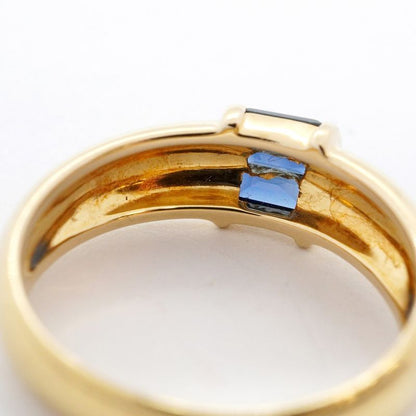 Tiffany & Co Stacking Ring 18K Yellow Gold Yellow Gold Sapphire Blue #9 Ladies