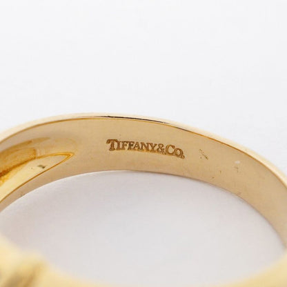 Tiffany & Co Stacking Ring 18K Yellow Gold Yellow Gold Sapphire Blue #9 Ladies