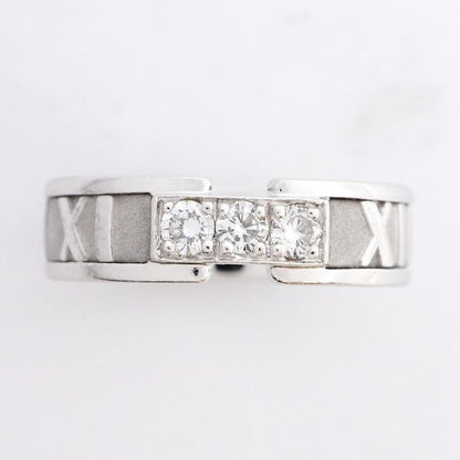 Tiffany & Co Ring Atlas 3PD 18K White Gold White Gold Diamond #10 Ladies