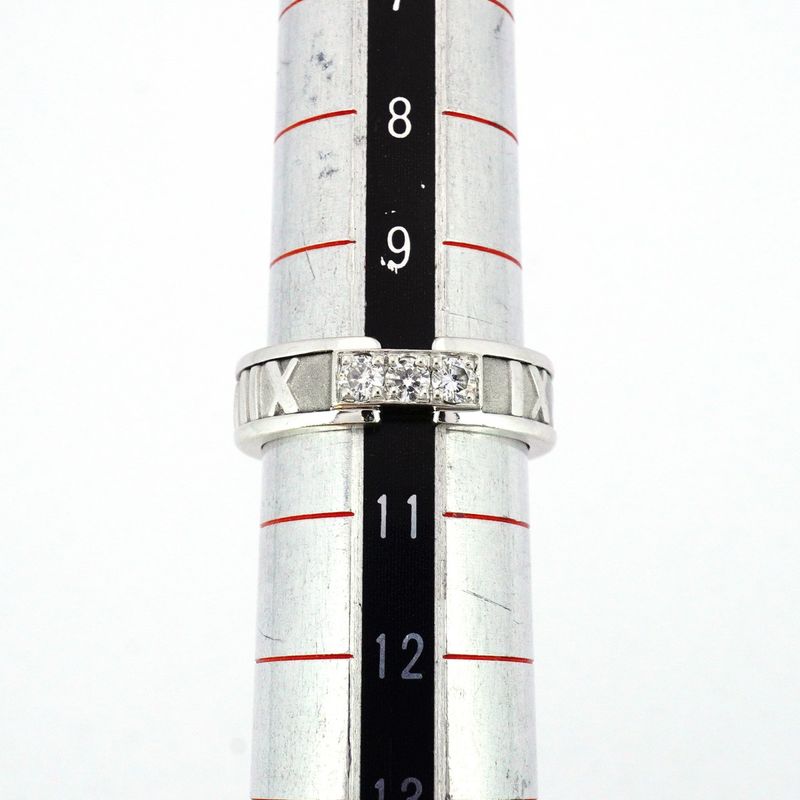 Tiffany & Co Ring Atlas 3PD 18K White Gold White Gold Diamond #10 Ladies