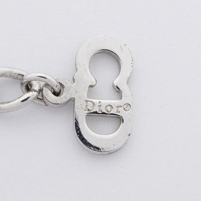 Christian Dior Necklace Trotter Metal Silver White Blue Women's