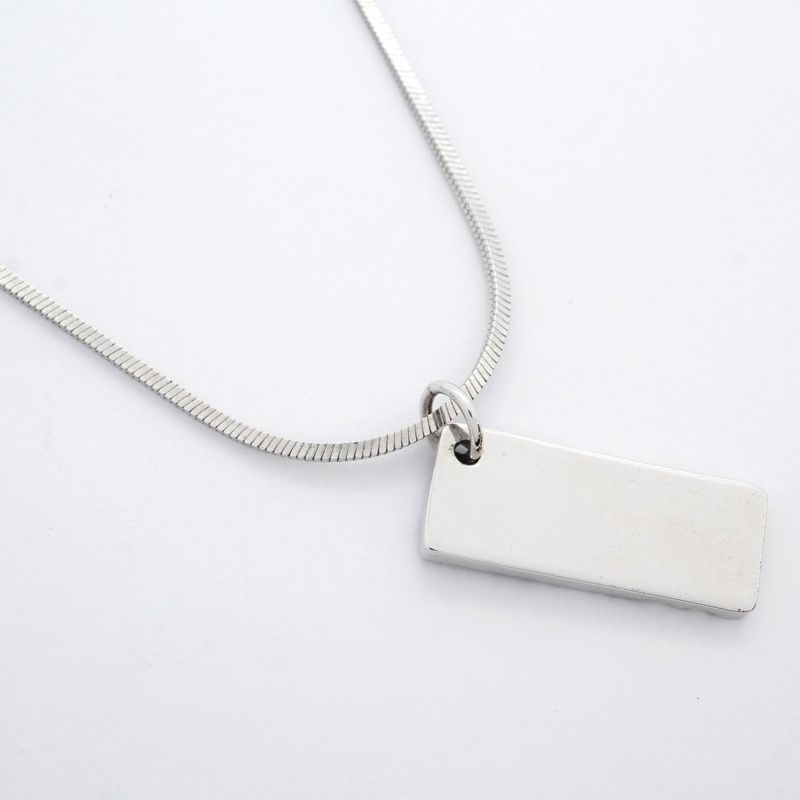 Christian Dior Necklace Trotter Metal Silver White Blue Women's