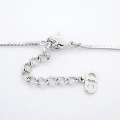 Christian Dior Necklace Trotter Metal Silver White Blue Women's