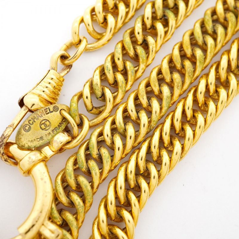 Chanel Necklace Vintage Chanel Logo Cambon Round Shape Circle Medal Motif GP