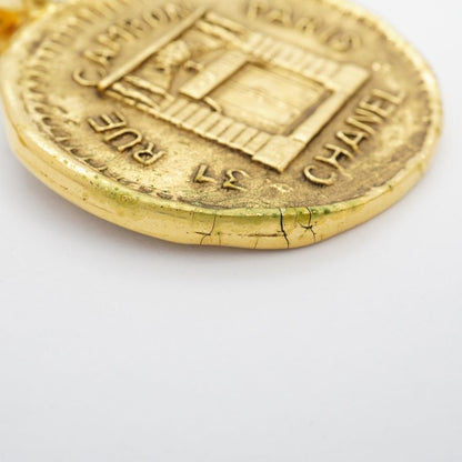 Chanel Necklace Vintage Chanel Logo Cambon Round Shape Circle Medal Motif GP