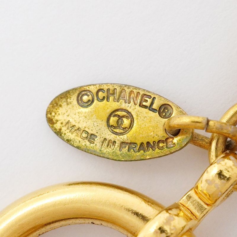 Chanel Necklace Vintage Chanel Logo Cambon Round Shape Circle Medal Motif GP